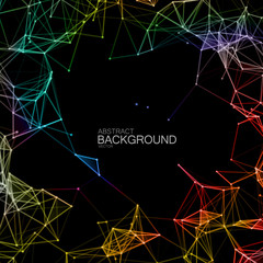 Iridescent Plexus Lines And Particles Background.