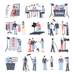 Pressman And Operator Icon Set
