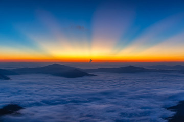 Landscape with the mist at Pha Tung mountain