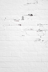 White Wash Rough Uneven Old Vertical Brick Wall Texture Backgrou