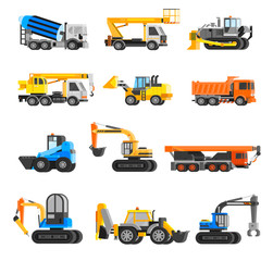 Construction Machines Icons Set 