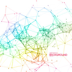 Iridescent Plexus Lines And Particles Background.