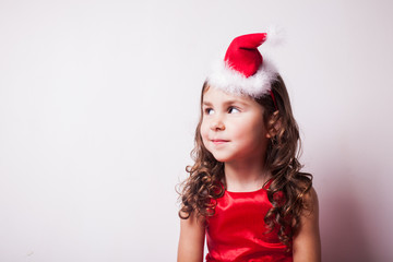 Girl in Santa hat headband
