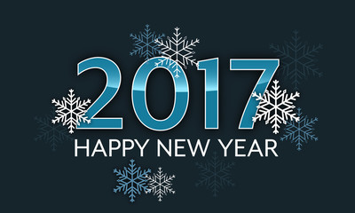 Happy New Year 2017 snowflakes vector illustration.