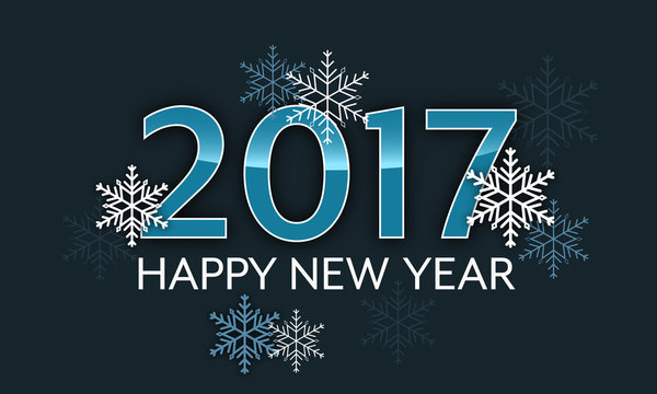 Happy New Year 2017 snowflakes vector illustration. - Powered by Adobe