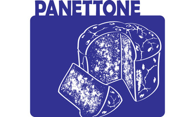 Italian Christmas cake - Panettone - vector