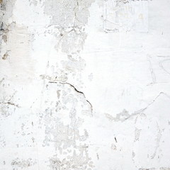 Old White Cracked Peeled Plaster Wall Frame Square Background Te
