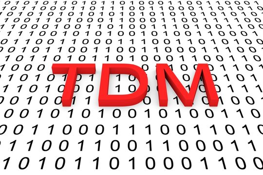 TDM in the form of binary code, 3D illustration