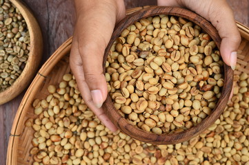 Obraz premium Close up of coffee beans for background