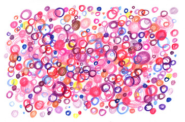 Abstract color pencils background pattern in pink and purple