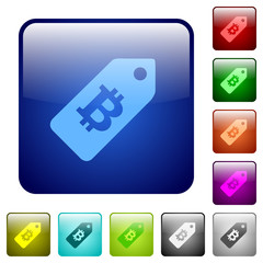 Bitcoin price label color square buttons