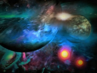 Obraz na płótnie Canvas Exo-Solar Planet Painting Some elements provided courtesy of NASA