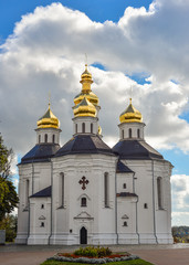 Fototapeta na wymiar Chernihiv, Ukraine - October 19, 2016: St. Catherine's Church, Chernihiv Ukraine Europe European cultural monuments.Early 18th century. Chernihiv is one of oldest cities of Kievan Rus