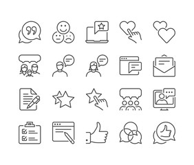testimonials thin line icons