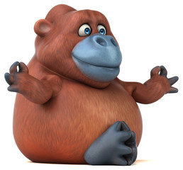 Naklejka premium Fun Orangutan - 3D Illustration