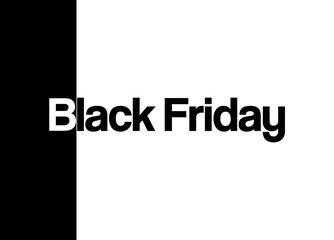 Black Friday sale banner. Minimal black and white style Vector illustration.