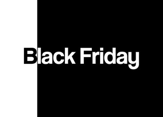 Black Friday sale banner. Minimal black and white style Vector illustration.