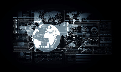 Network community background . Mixed media