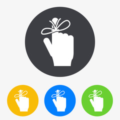 Icono plano nudo para recordar en circulo varios colores