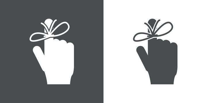 Icono plano nudo para recordar gris y blanco