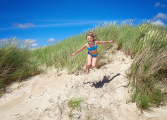 young girl jumping