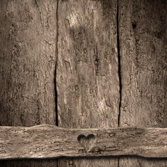 Love wooden background.Copyspace