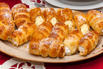 Czech traditional food, sweet dessert - cupkake (kremlole)