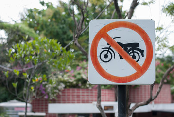 Motorcycle prohibition sign