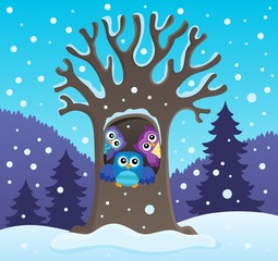 Fototapeta premium Owl tree theme image 2