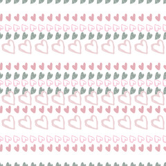Doodle seamless pattern with hearts
