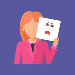 Woman Character Avatar Vector in Flat Design.