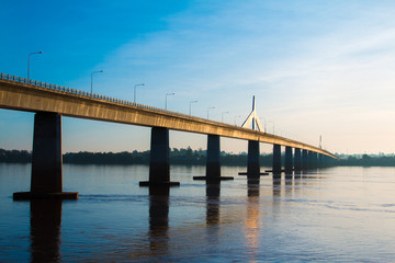 Fototapeta na wymiar Friendship Bridge Thailand - Laos Mukdahan ,Sun rise