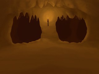 Cave Entrance Catacomb Fantasy Background Illustration