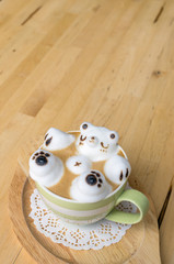 Coffee cup and latte art.