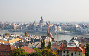 View on center of Budapest by the Danube in Hungary