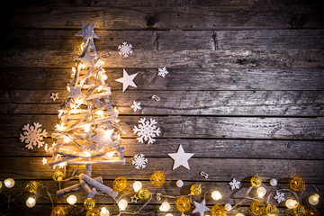 Christmas decoration on wooden background