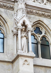 Fototapeta premium Statue of a Saint at Matthias Church in Budapest, Hungary