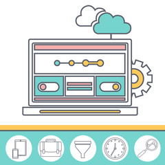 Cloud computing thin line concept