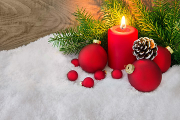 Fototapeta na wymiar Weihnachten - Dekoration mit Kerzen