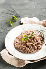 Risotto with red wine