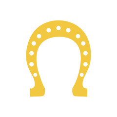 silhouette colorful with golden horseshoe vector illustration