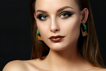 Portrait of young woman with beautiful makeup