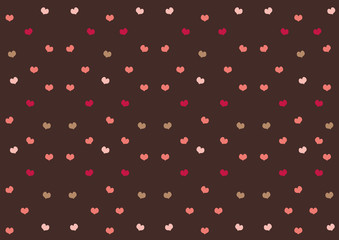 Pink hearts on chocolate brown background | sweet cute pattern wallpaper | valentine day celebrate
