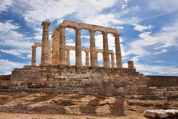 Fototapeta na wymiar Temple of Poseidon at Cape Sounion Attica Greece
