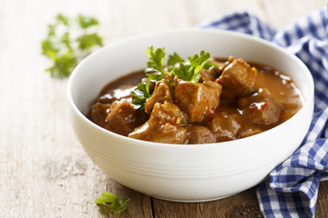 Beef goulash with tomatoes