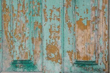 Image Of Brown And Green Old Wooden Texture