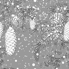 Seamless  pattern Christmas.Winter festive background, winter wo