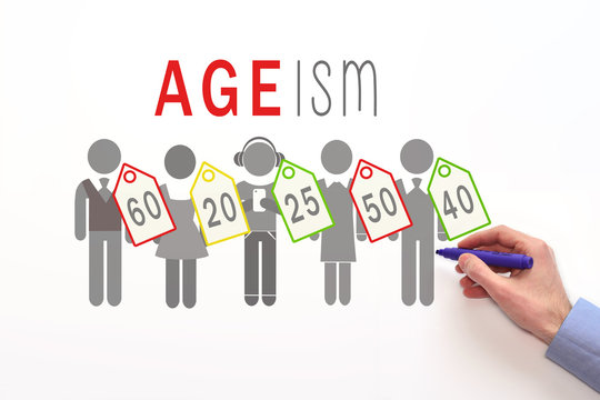 Ageism Sign On White Background