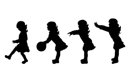 Vector silhouette of girl.