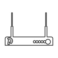 contour color monochrome wireless router vector illustration